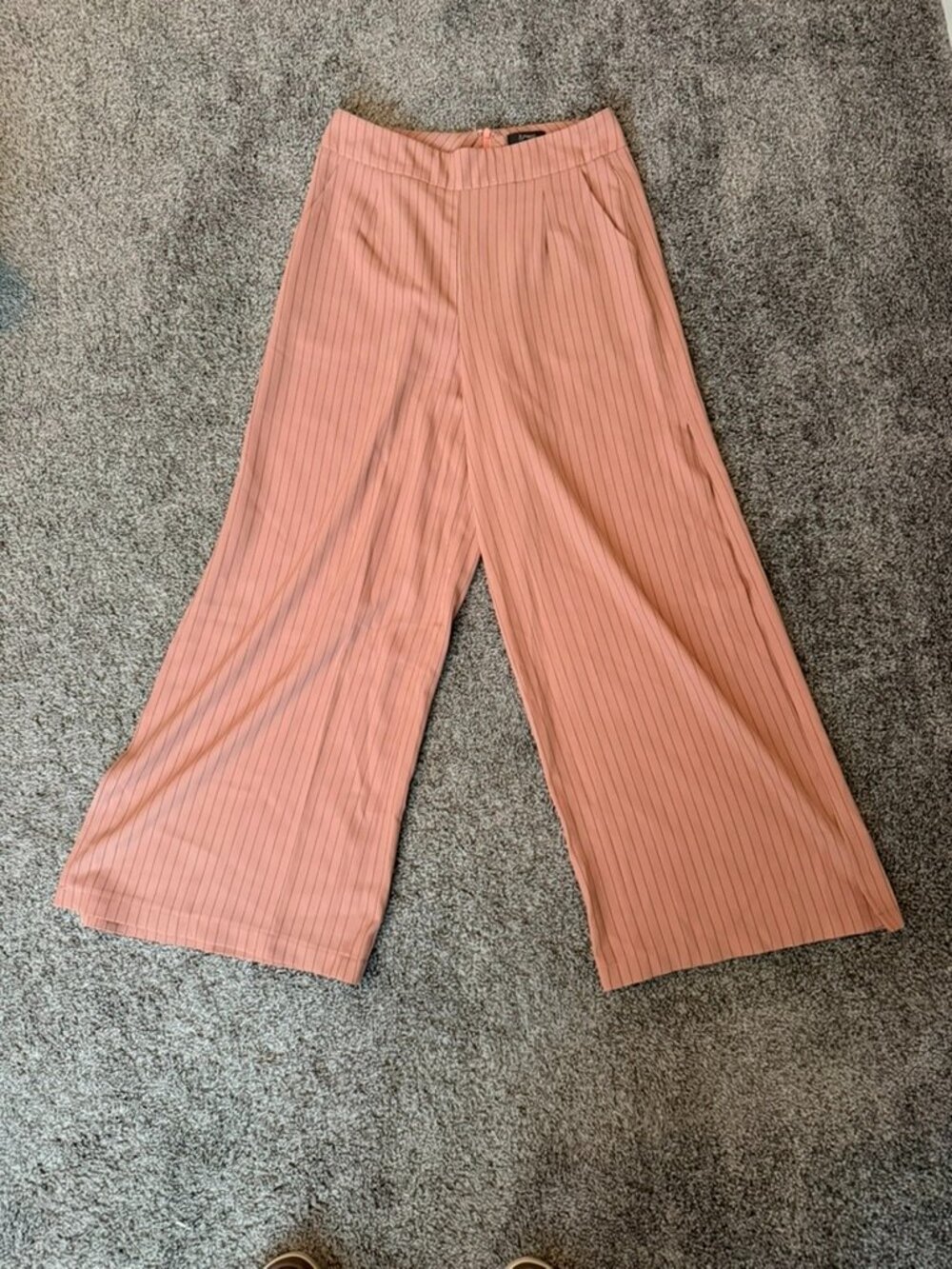 Pinkish tan striped pants